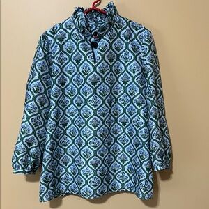 Tuckernuck Blue and Green Patterned Tunic